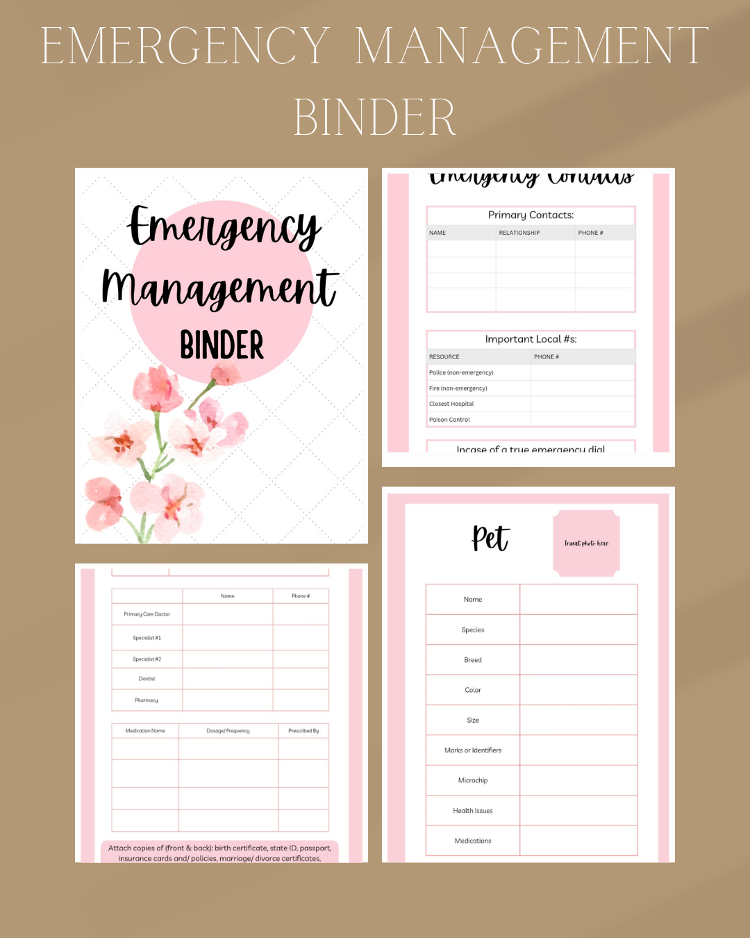 Emergency Management Binder Canva Template Digital Dowload